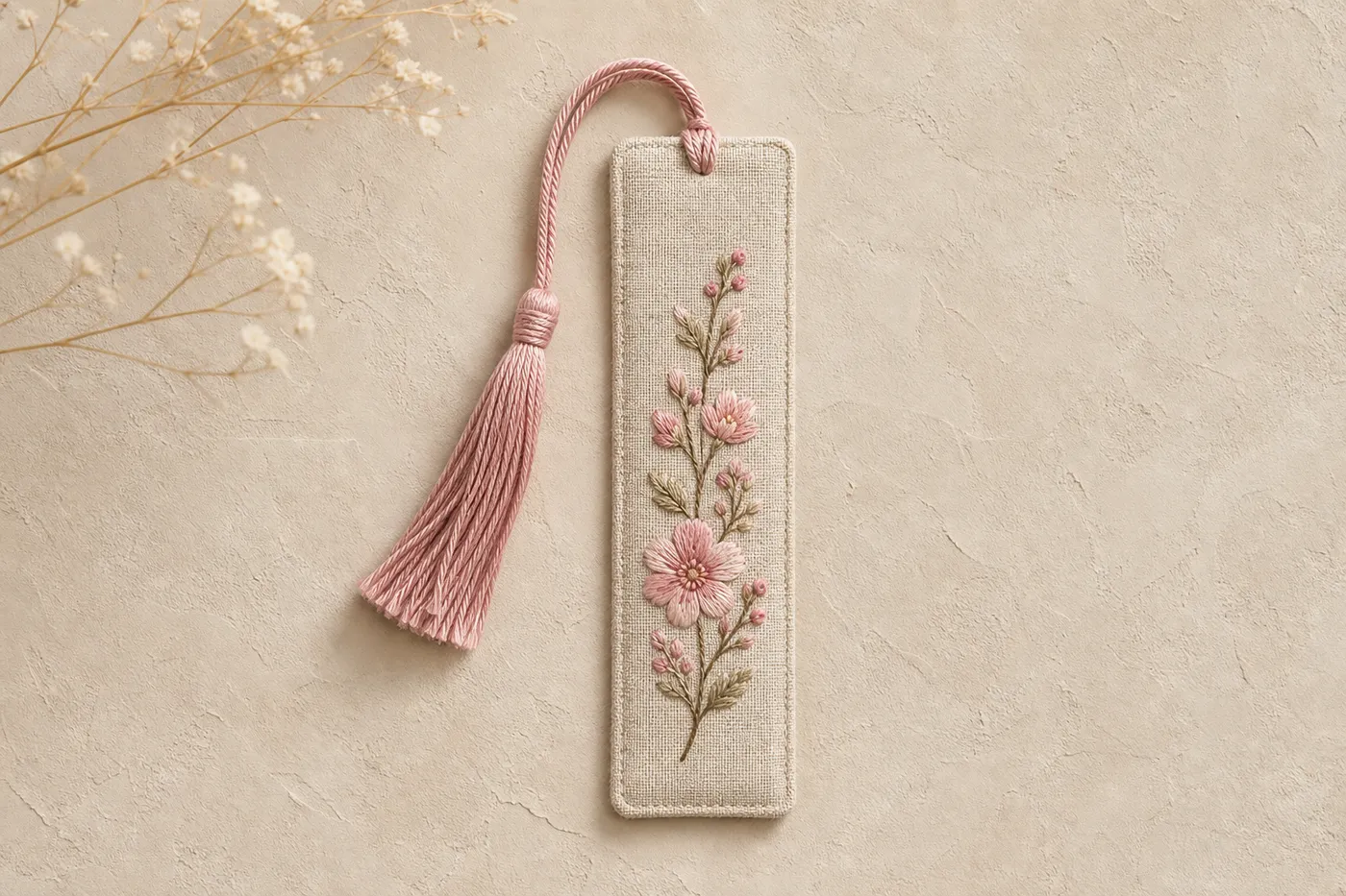 Embroidered Fabric Bookmark No.21