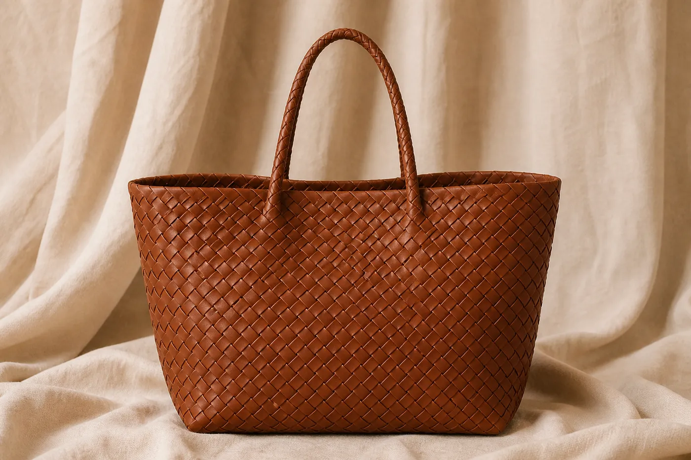 Woven Leather Tote Bag Muse